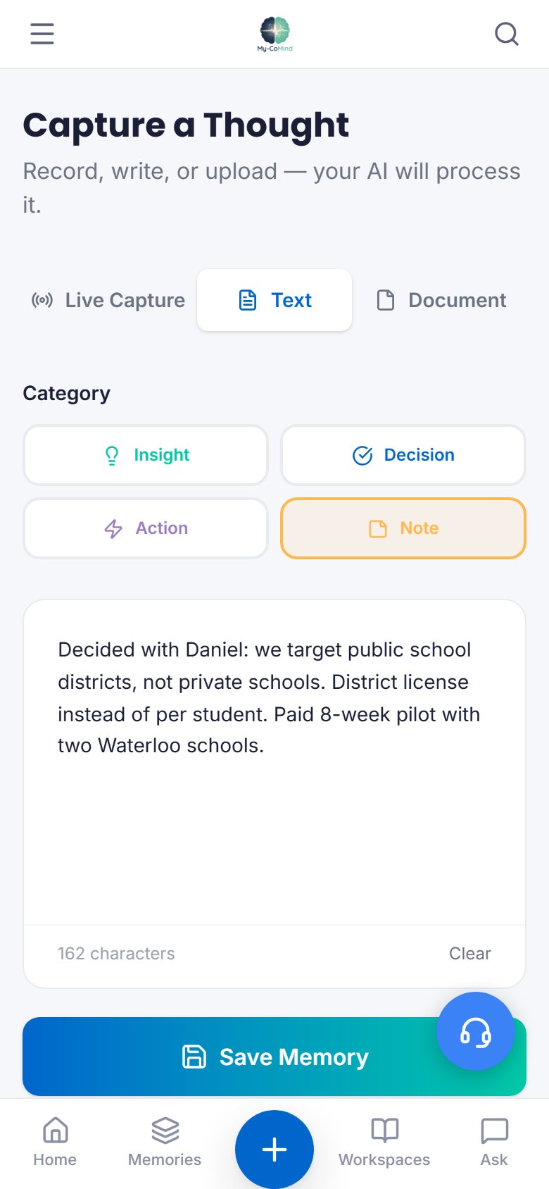 A decision typed on the phone
